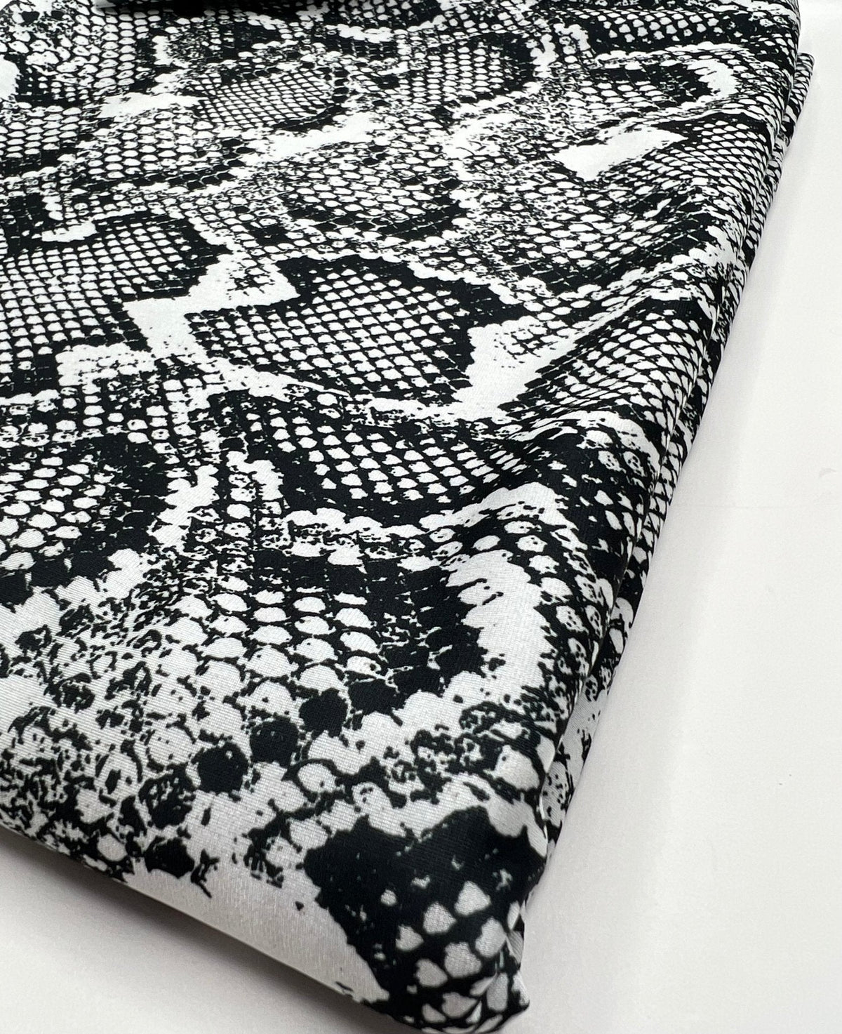 Grey Snake Printed Swimwear / Sportswear 4 Way Stretch Fabric