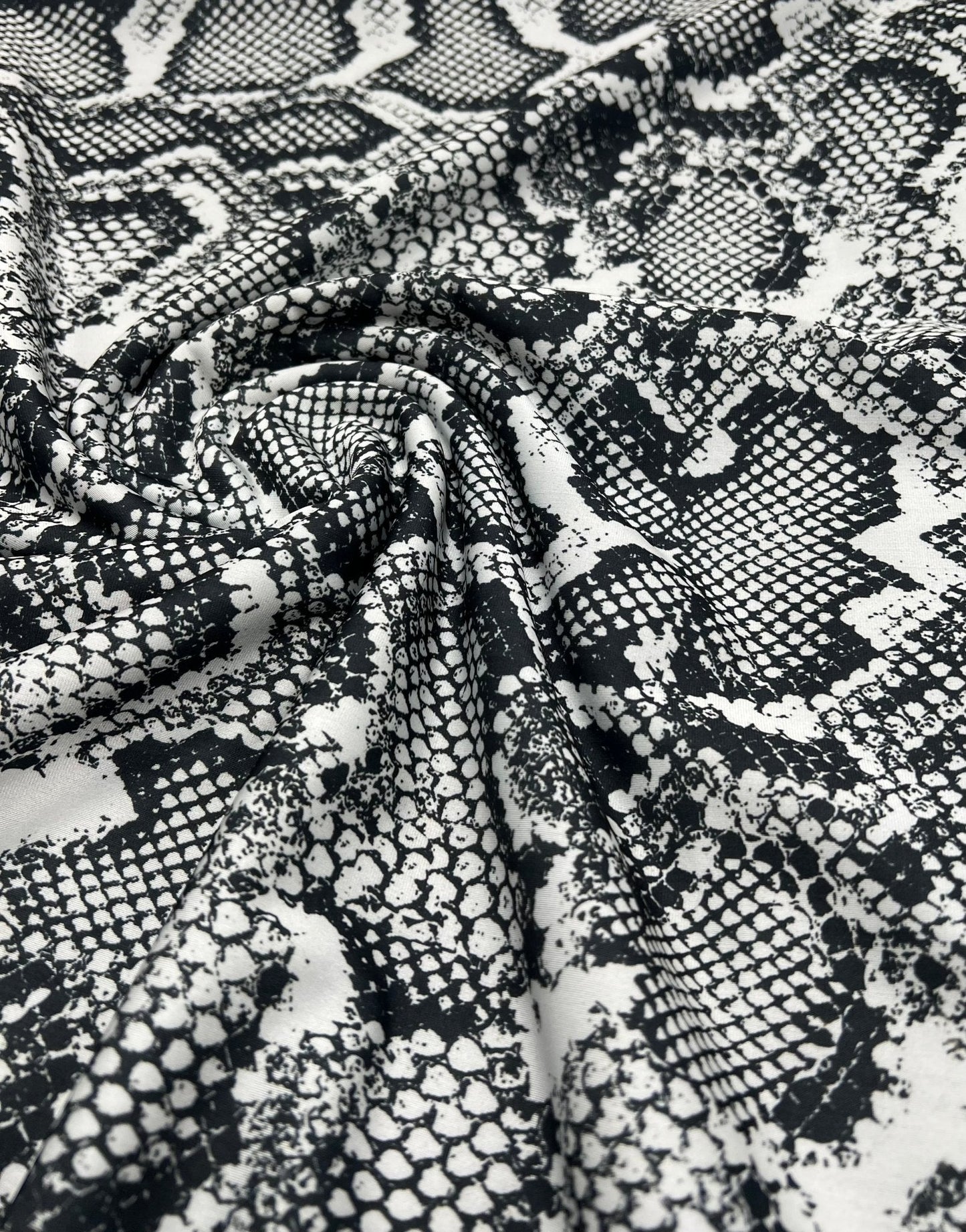 Grey Snake Printed Swimwear / Sportswear 4 Way Stretch Fabric