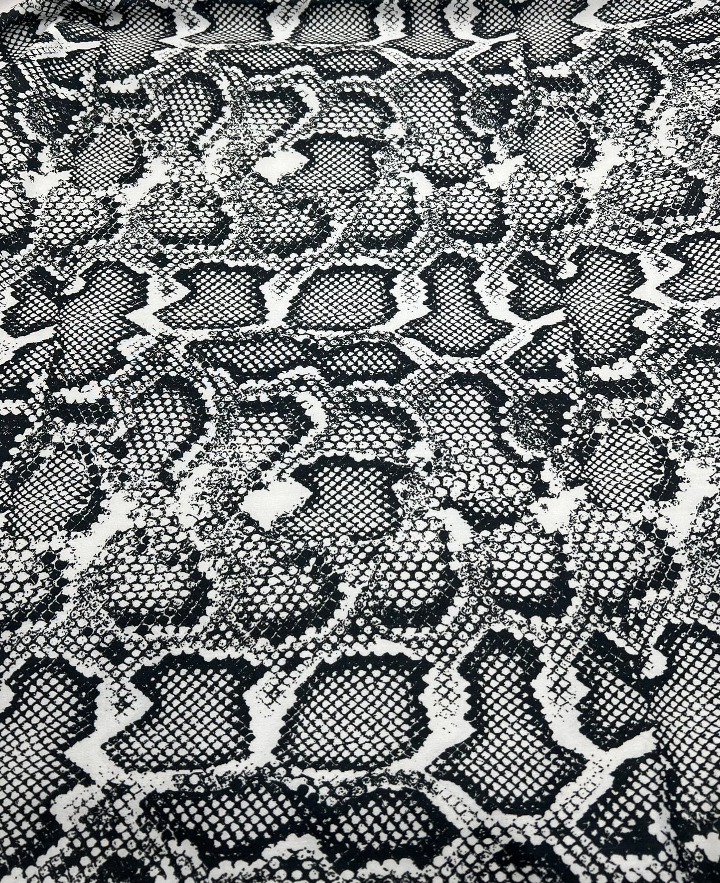 Grey Snake Printed Swimwear / Sportswear 4 Way Stretch Fabric