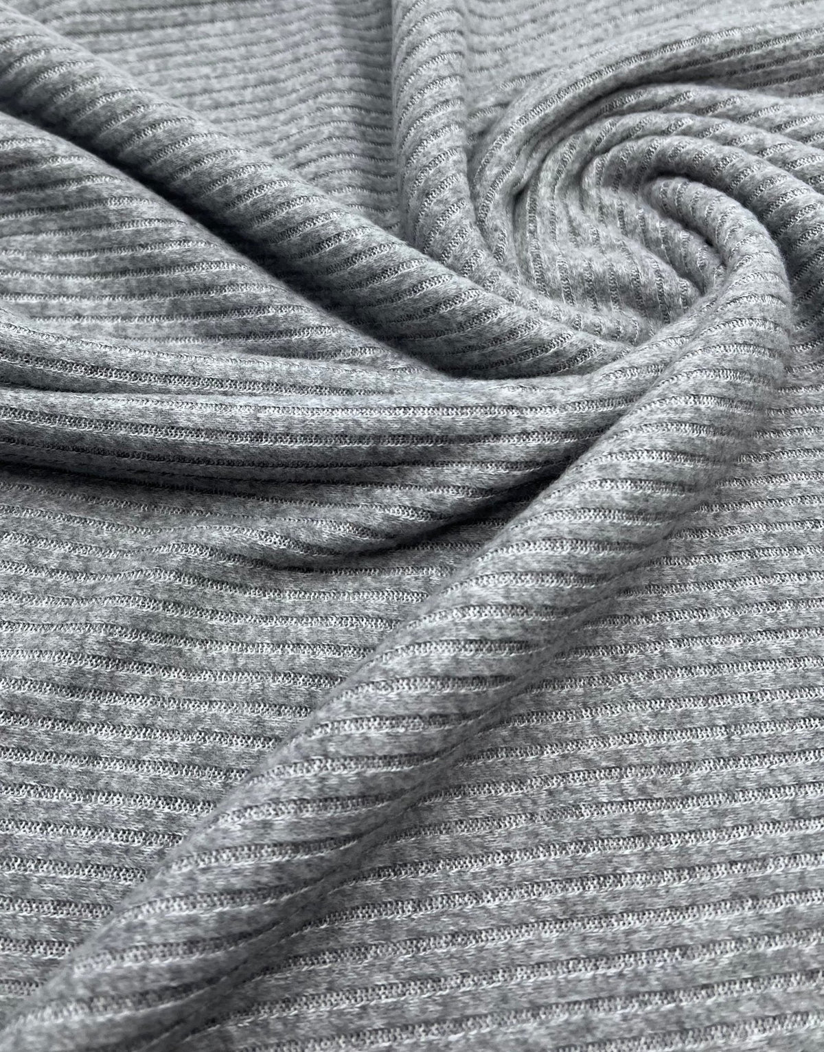 Grey Soft Cosy Wide Rib Stretch Fabric
