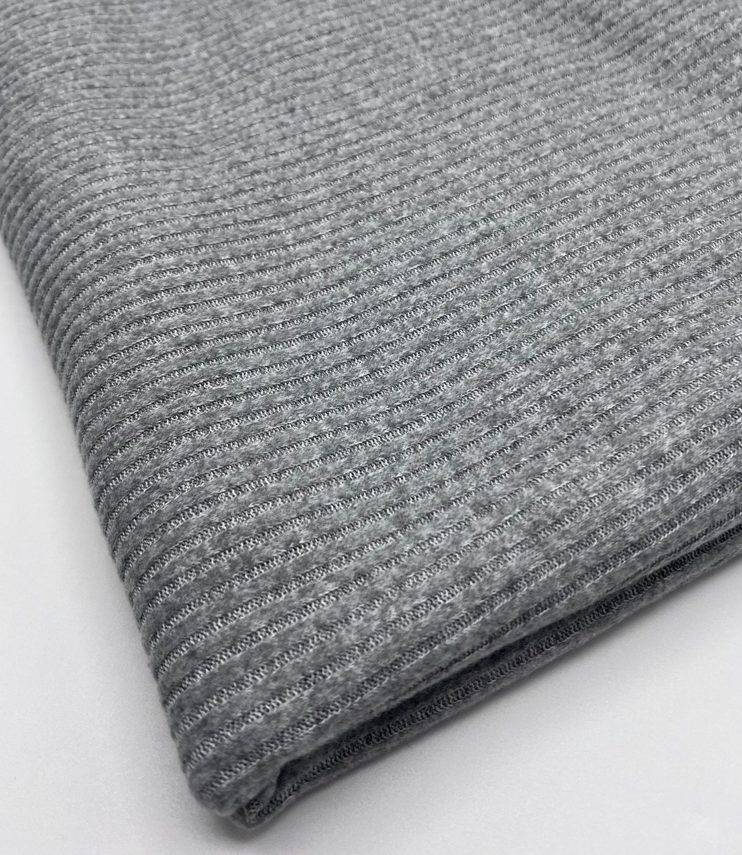 Grey Soft Cosy Wide Rib Stretch Fabric