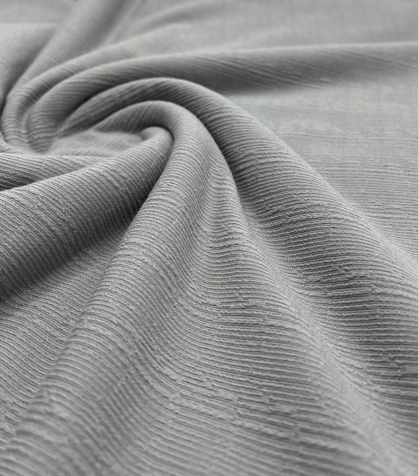 Grey Soft Striped Textured Stretch Fabric