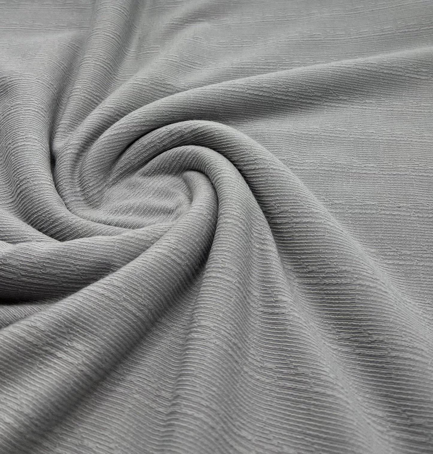 Grey Soft Striped Textured Stretch Fabric