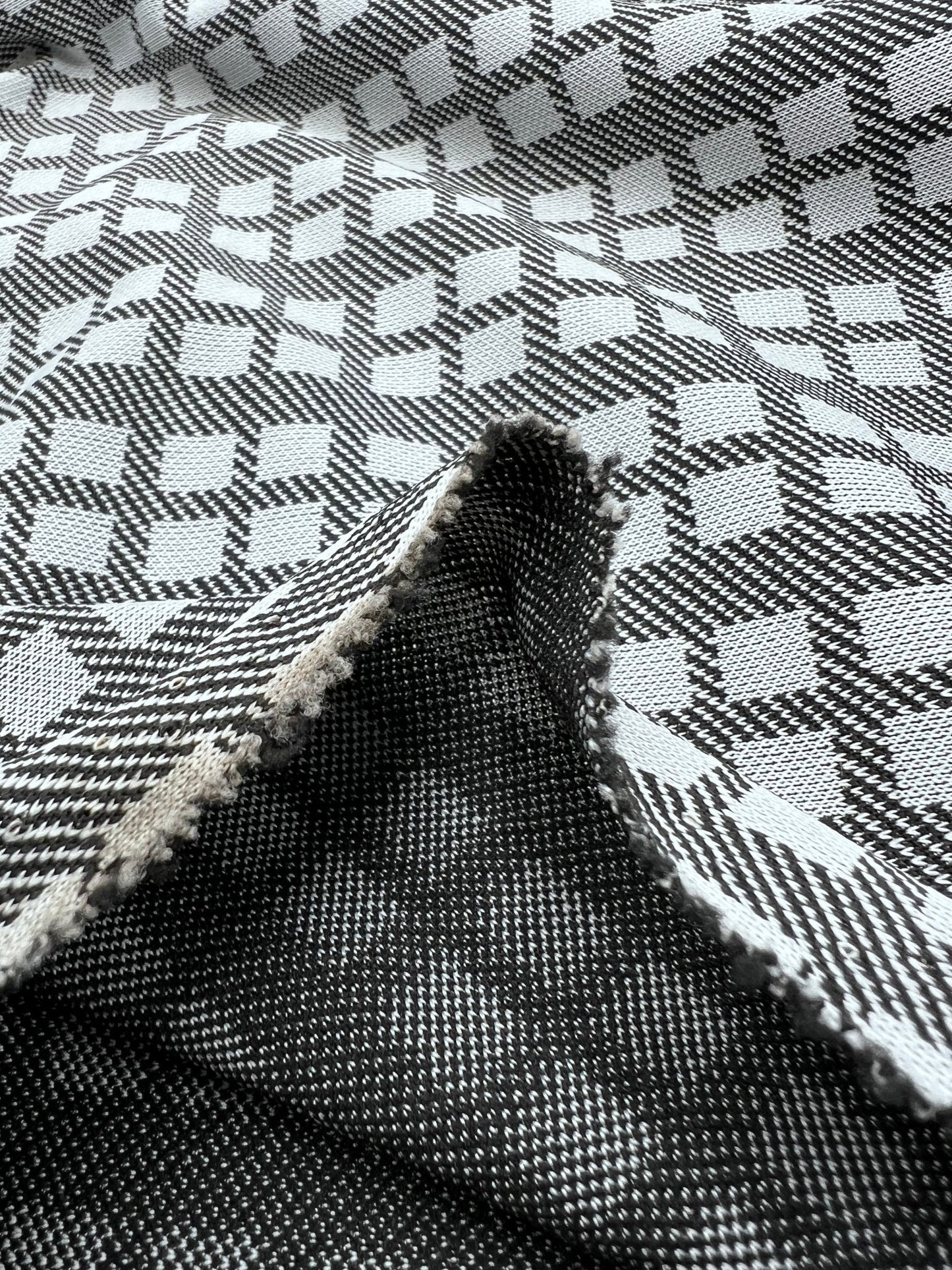 Grey Square Ponte Fabric
