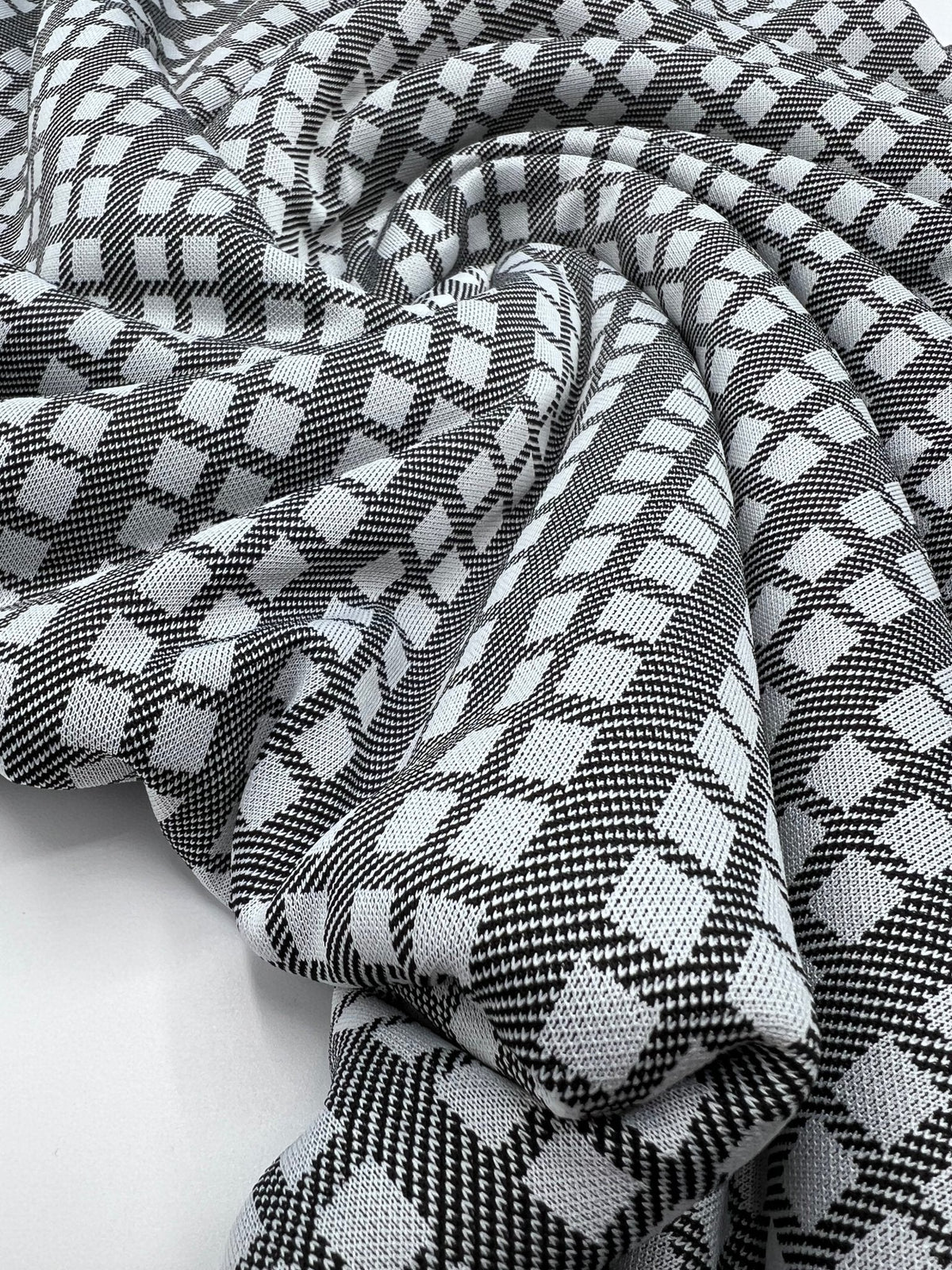 Grey Square Ponte Fabric
