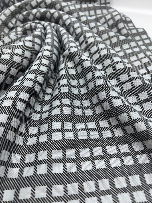 Grey Square Ponte Fabric