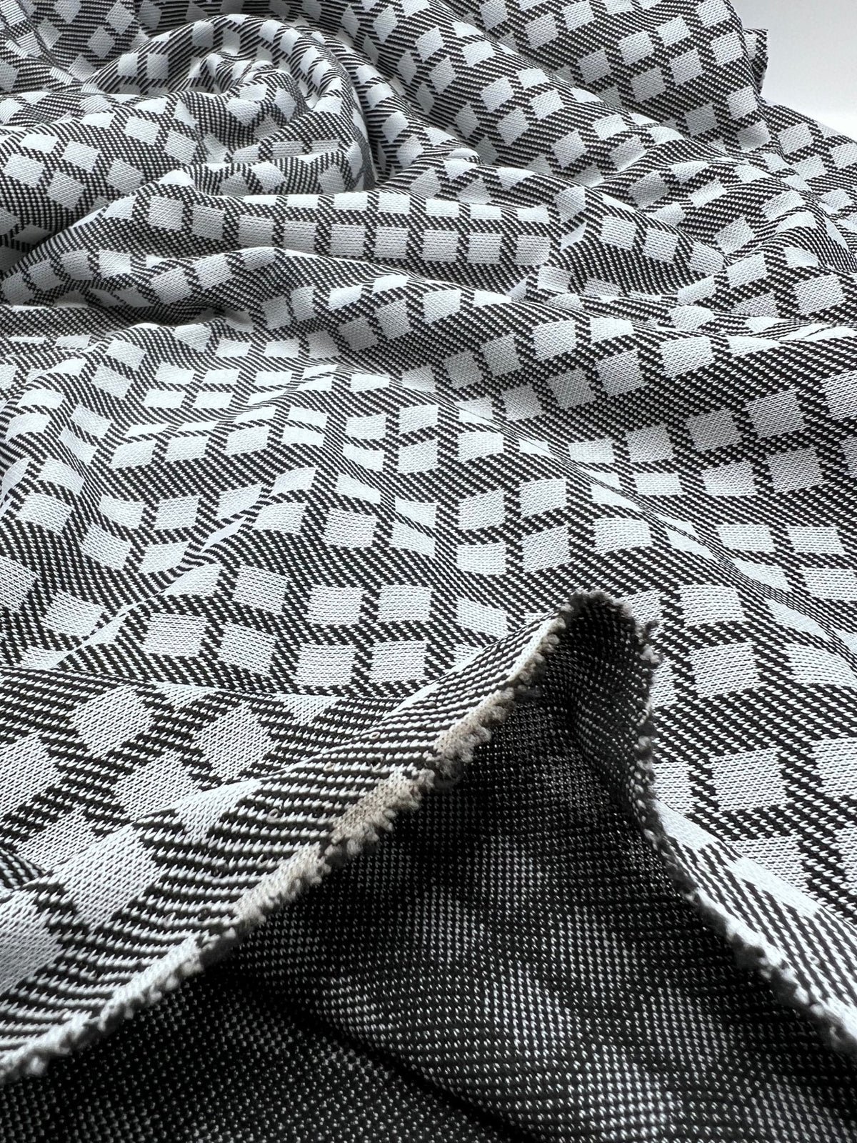 Grey Square Ponte Fabric