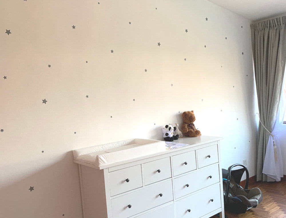 Star Wall Stickers (68 Stars in 4 Sizes) - Kids Nursery Star Decals