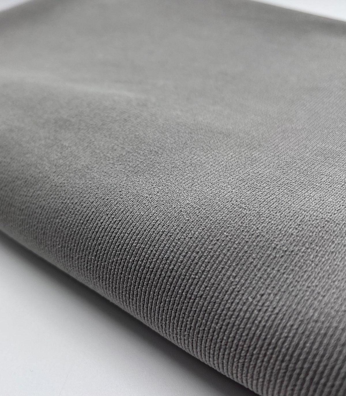 Grey Fine Rib Stretch Fabric