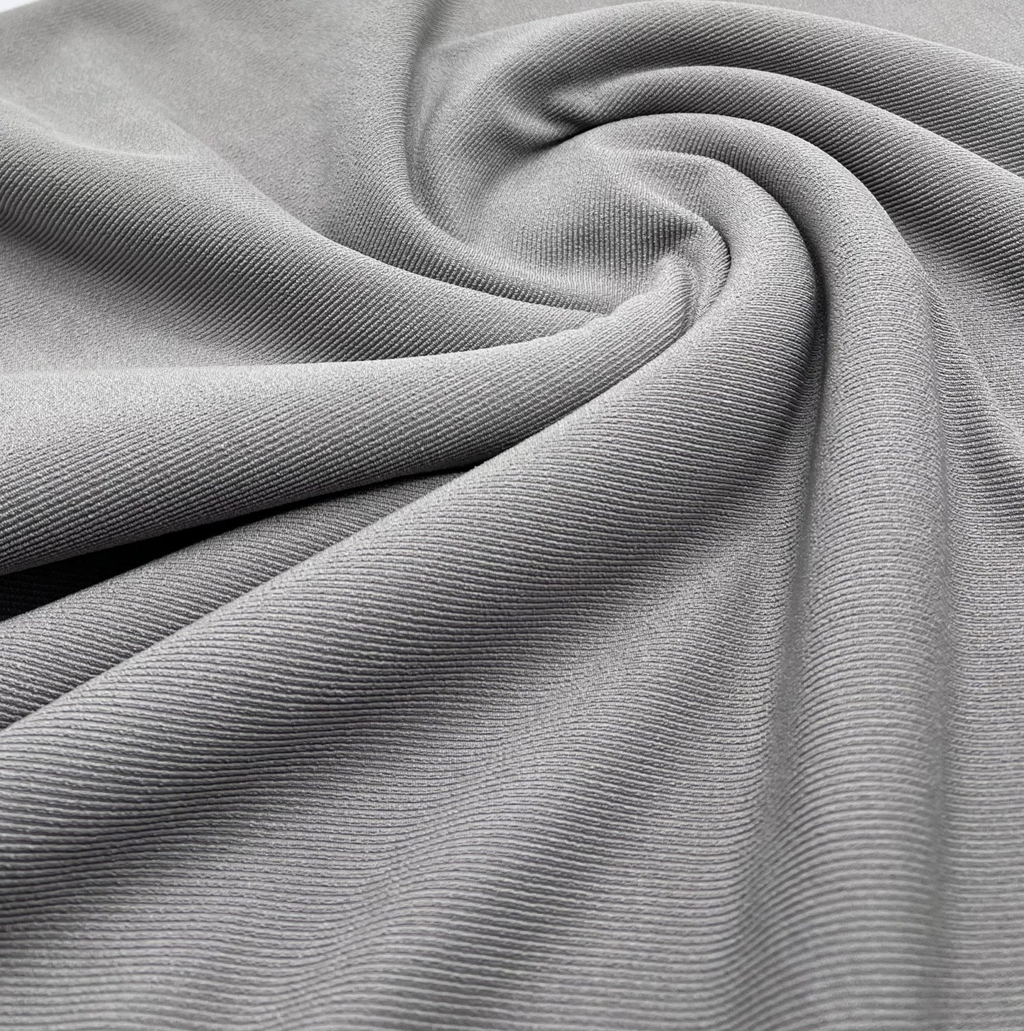 Grey Fine Rib Stretch Fabric