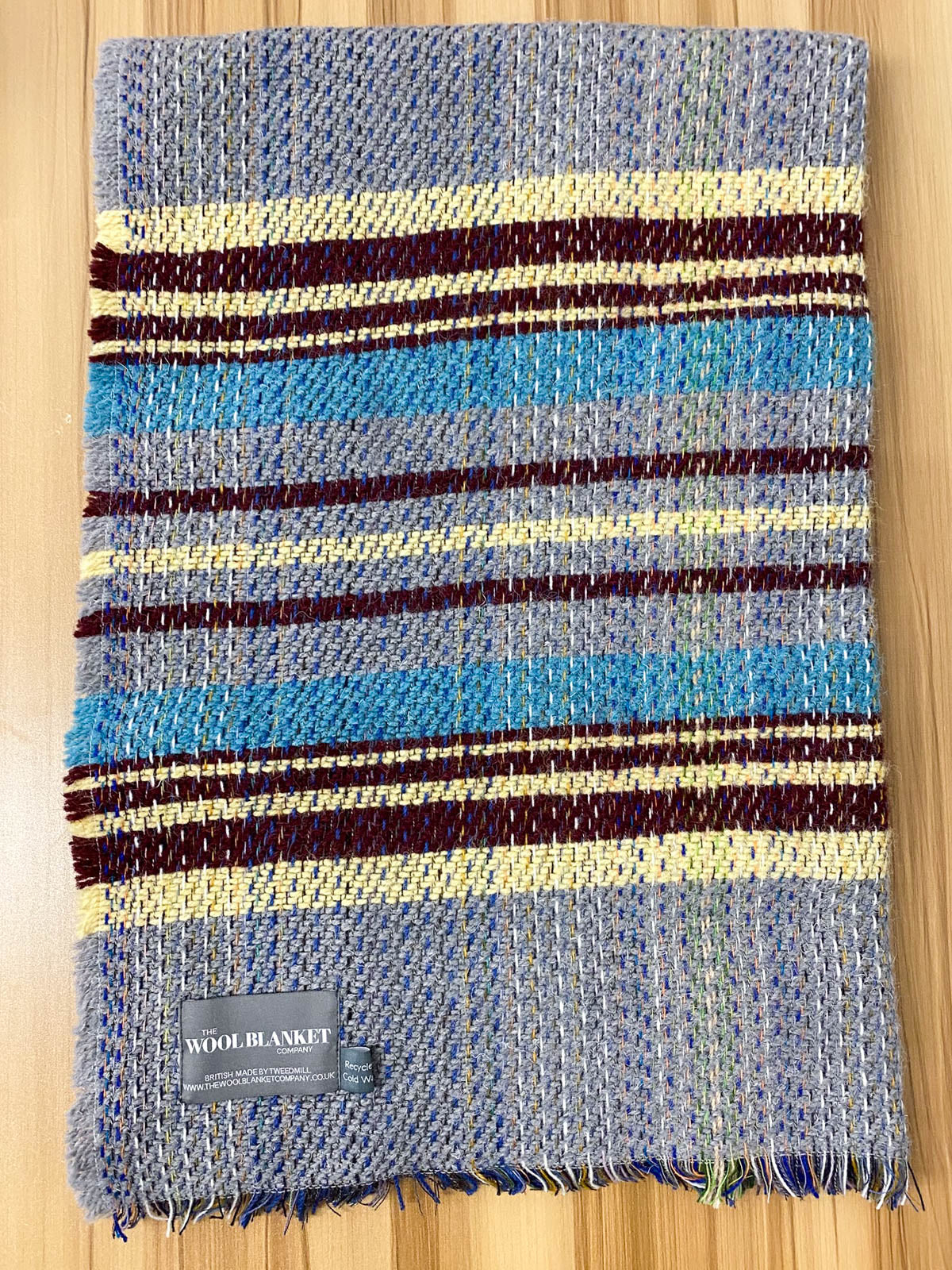 Small Checked Random Recycled Wool Blanket