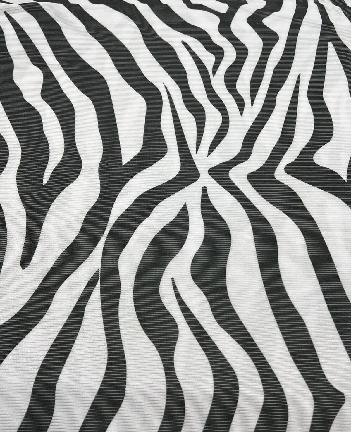 Grey White Animal Print 2X1 Fine Rib Stretch Fabric