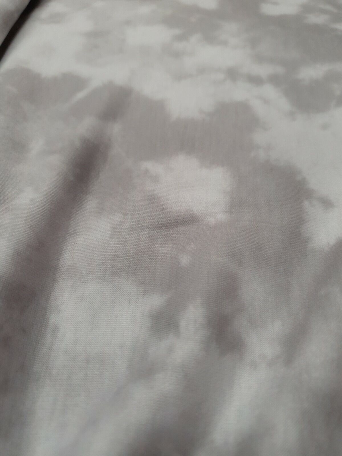 Grey & White Tie Dye Print Spun Poly Stretch Fabric