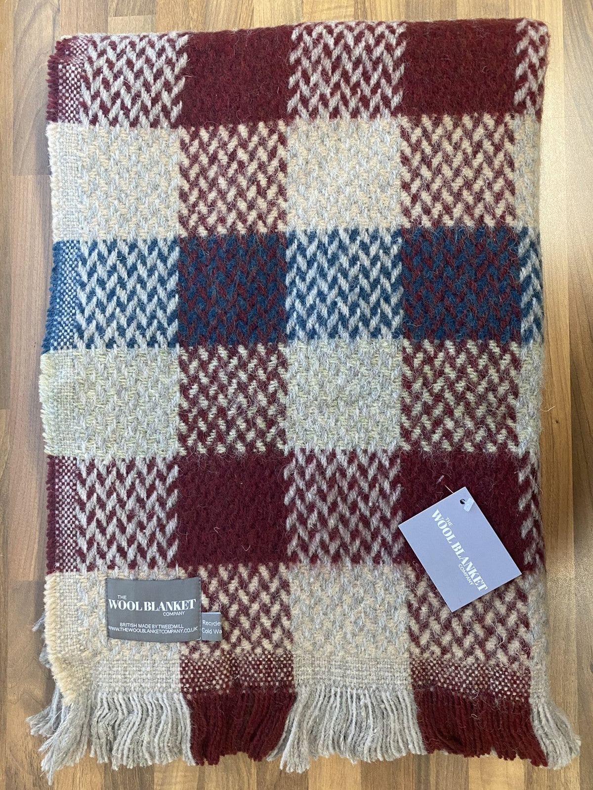 Random Check Celtic Weave Recycled Wool Throw