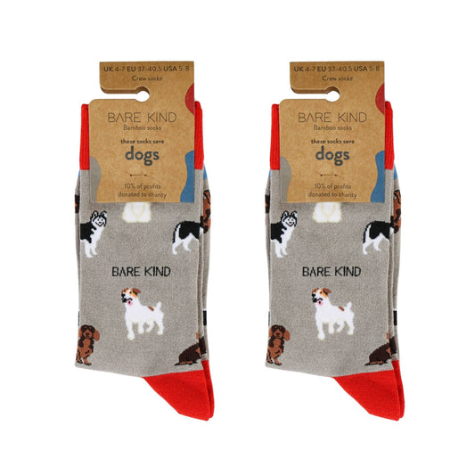 Grey Dog Pet Pair Bamboo Sock Set