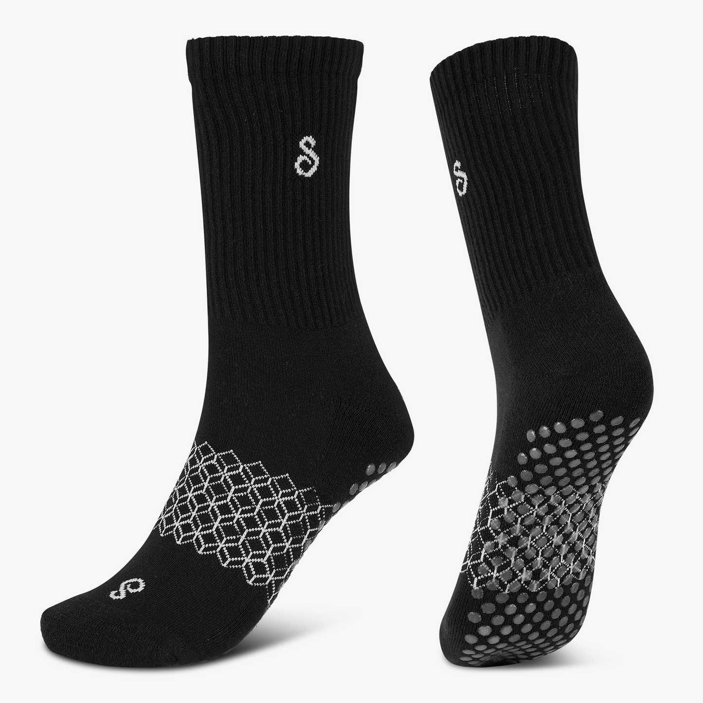 grip socks (crew / mid-calf) - organic combed cotton