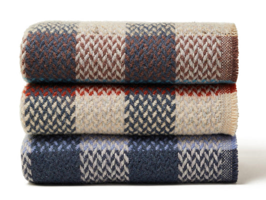 Random Check Celtic Weave Recycled Wool Throw