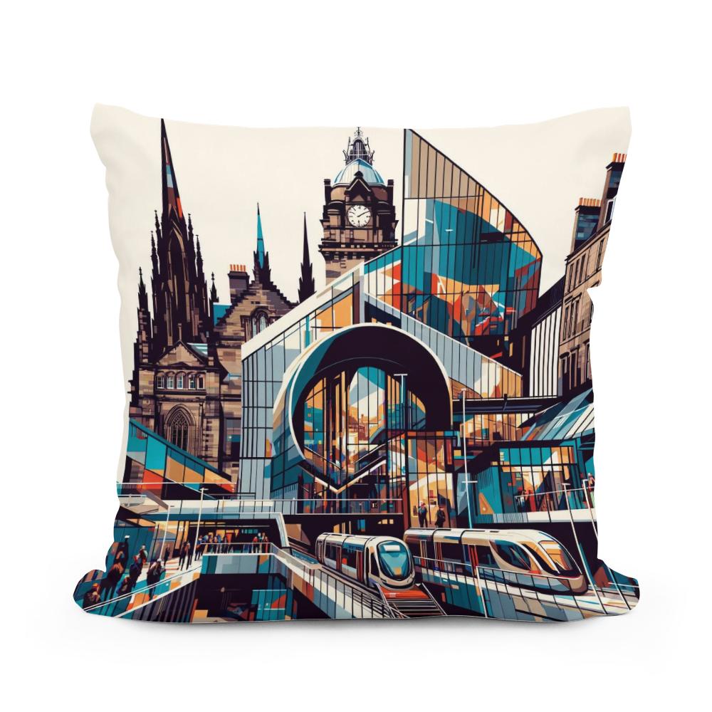 Modern Art Hub Edinburgh Cotton Cushion