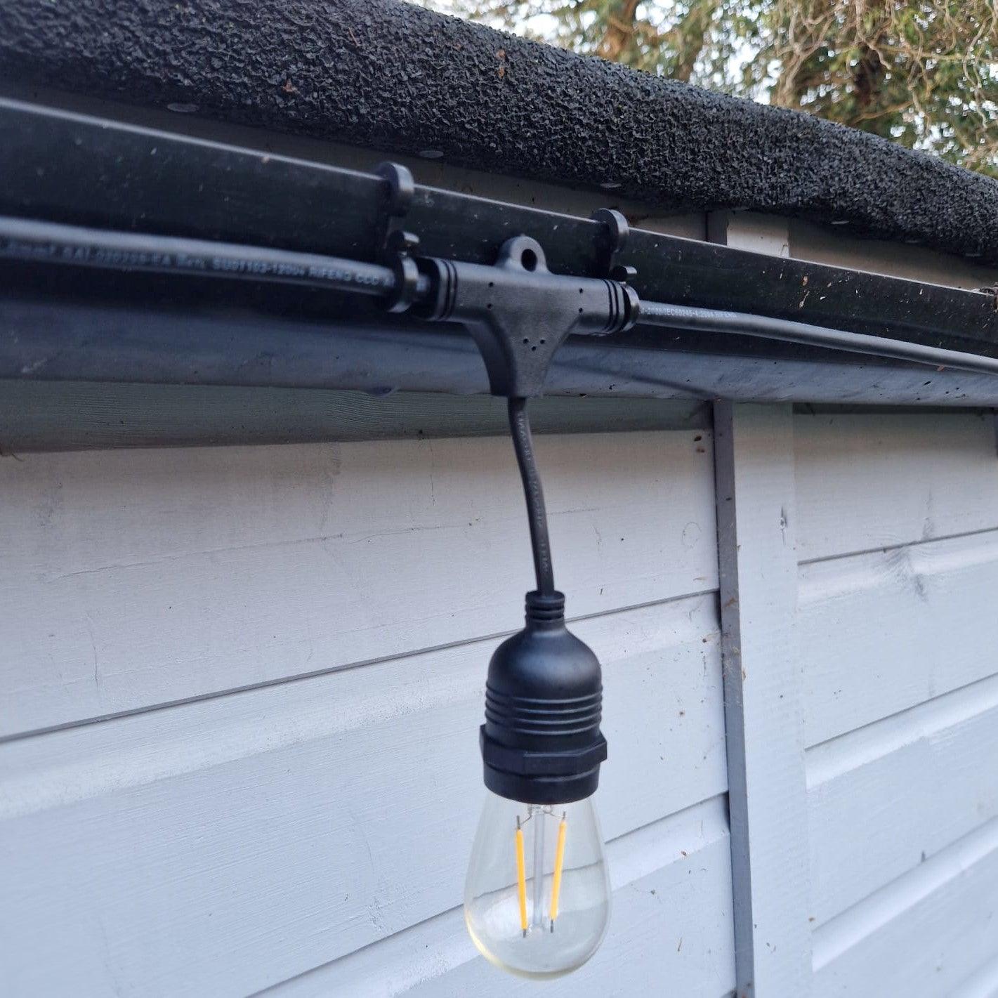 20 x Black Guttering Hanging Clips / S Clips for String Lights