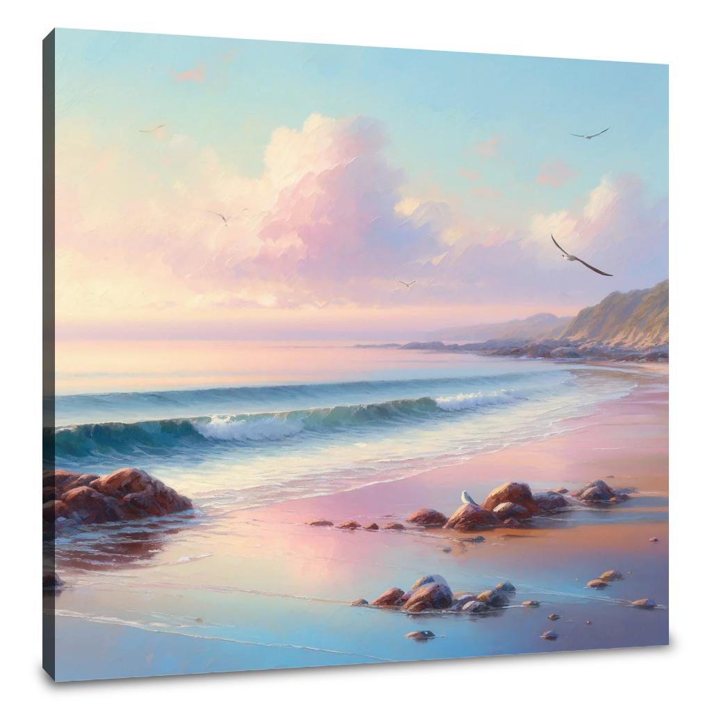 Rocky Coastline at Dawn Canvas