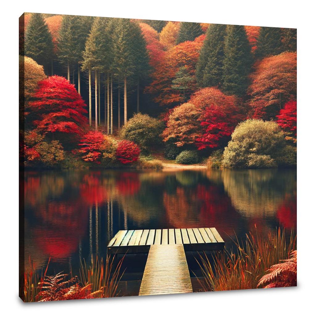 Autumn Lake Tranquillity Canvas