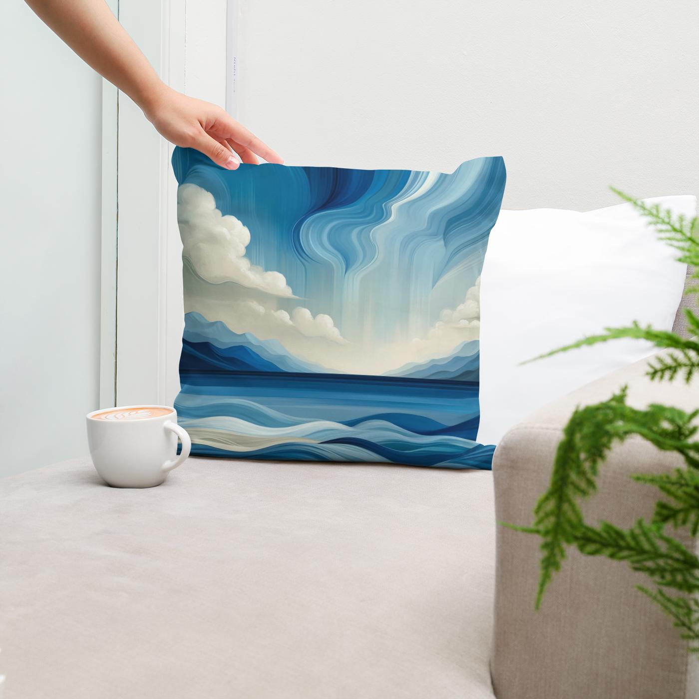 Azure Depths Cotton Cushion