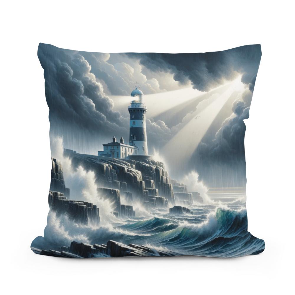 Stormwatch Lighthouse Cotton Cushion