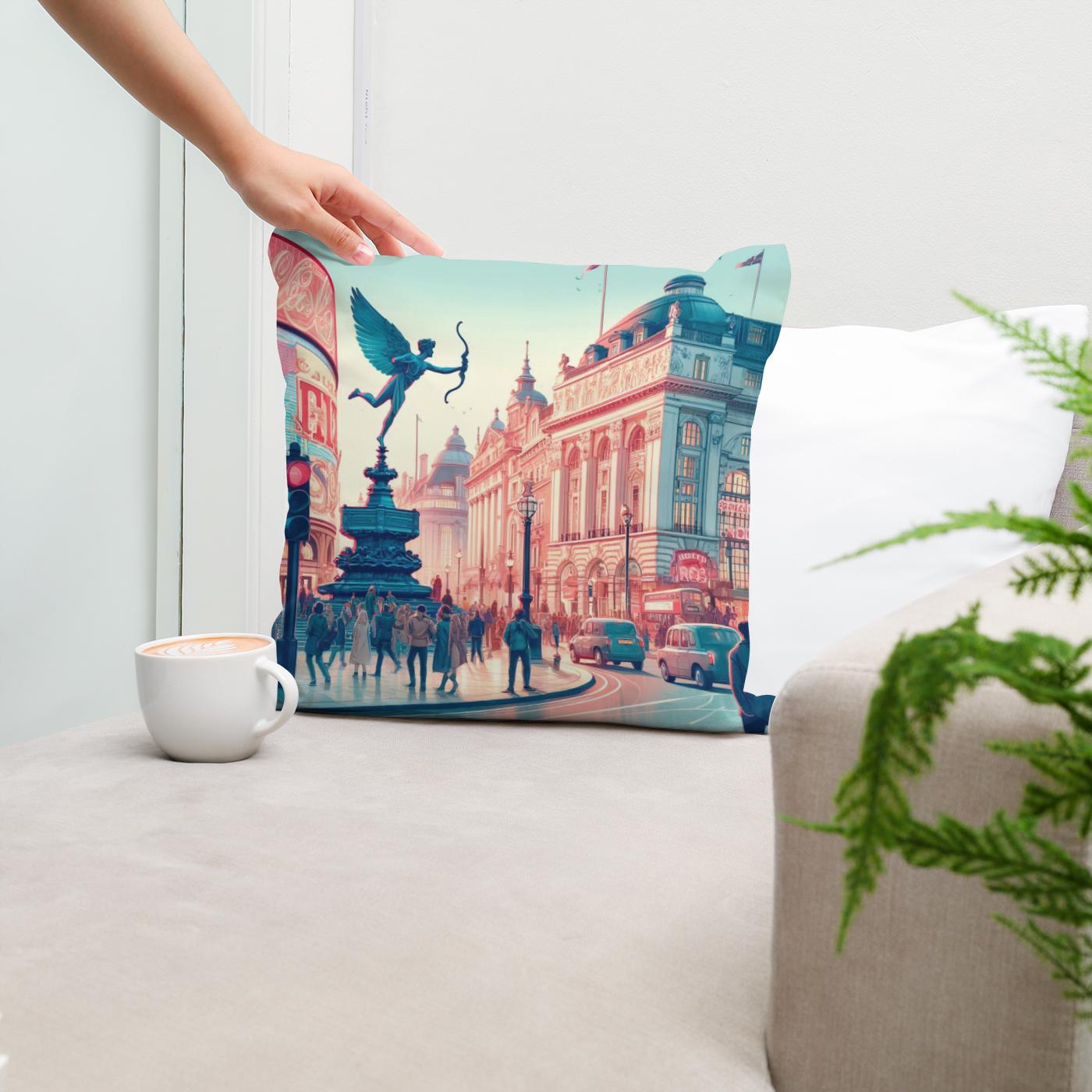 Piccadilly Circus Vibrance Cotton Cushion