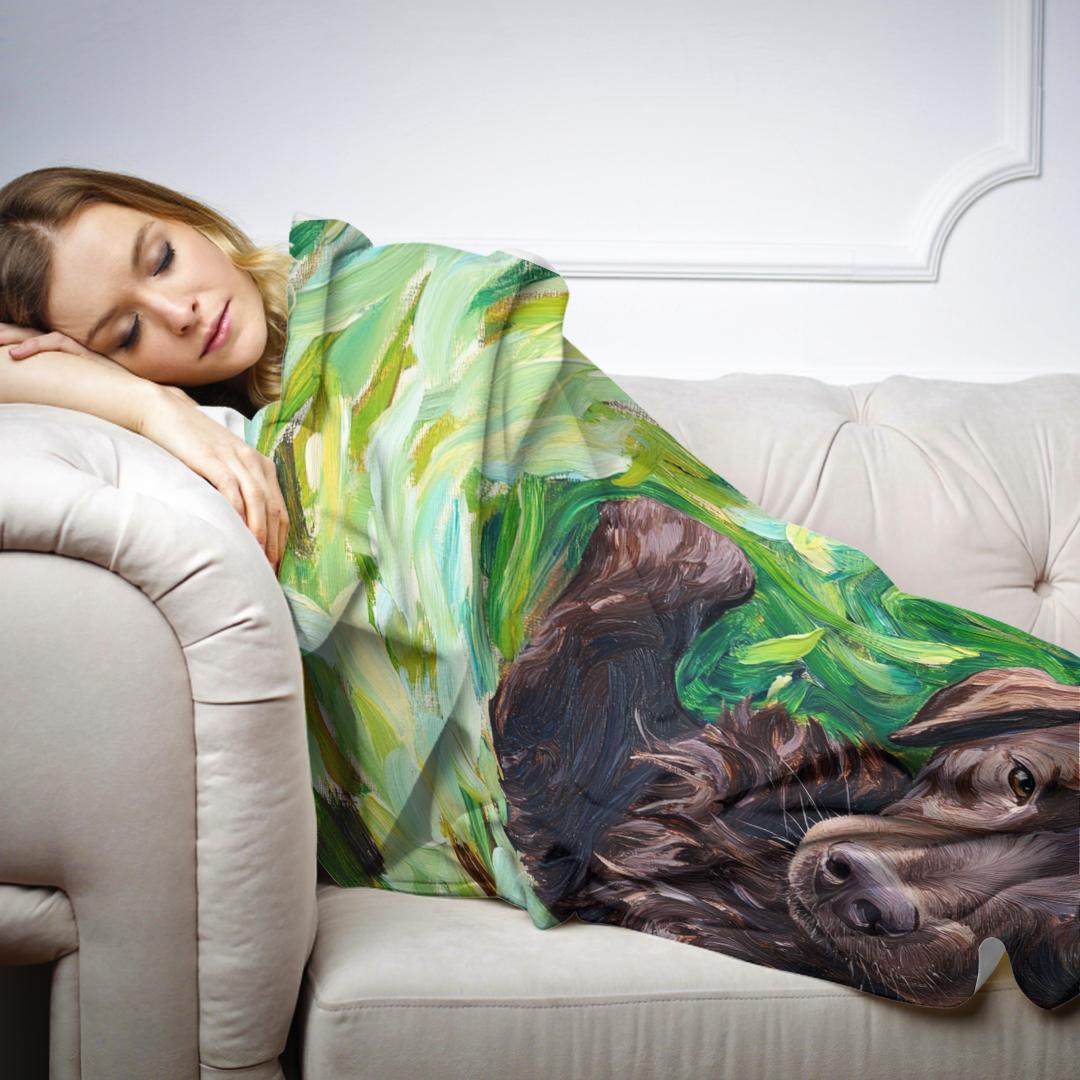 Labrador in Joyful Blanket