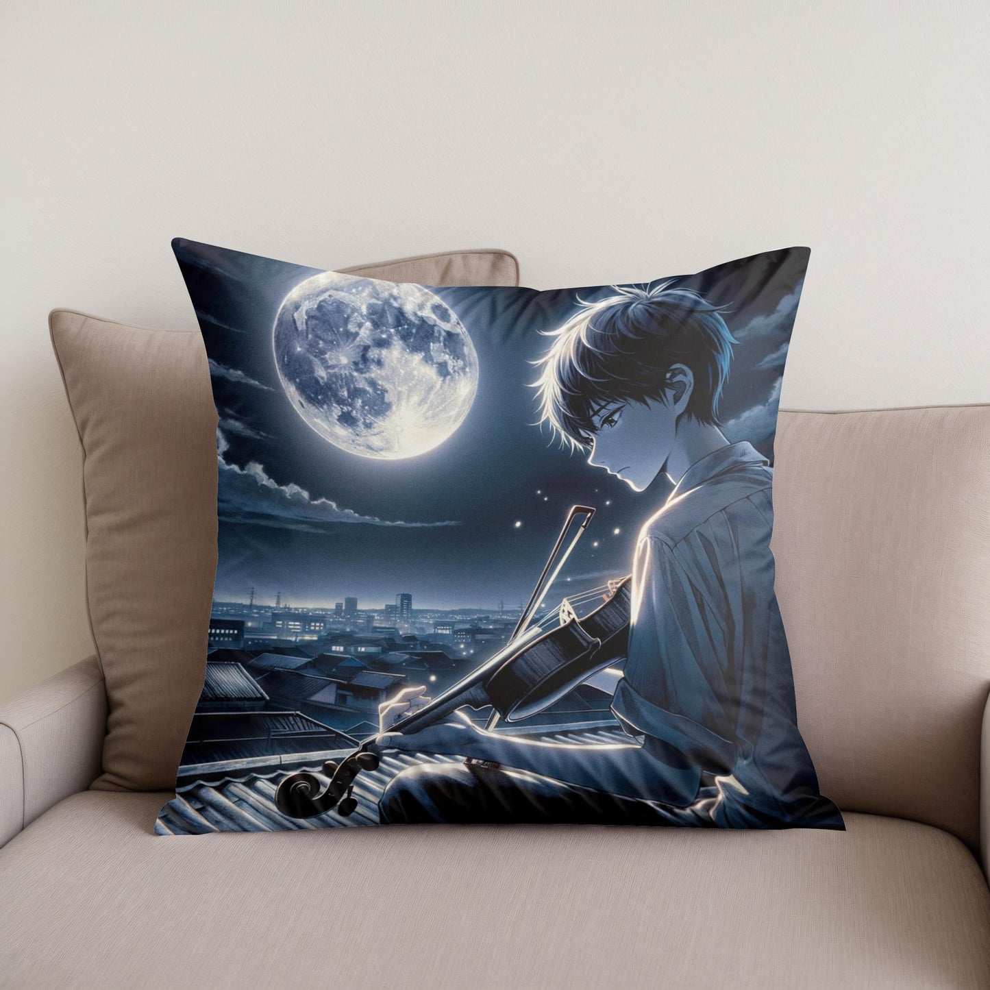 Moonlit Melody Cotton Cushion