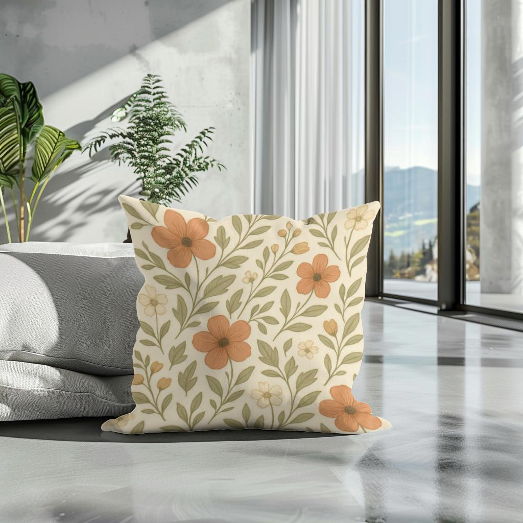 Terracotta Bloom Cotton Cushion