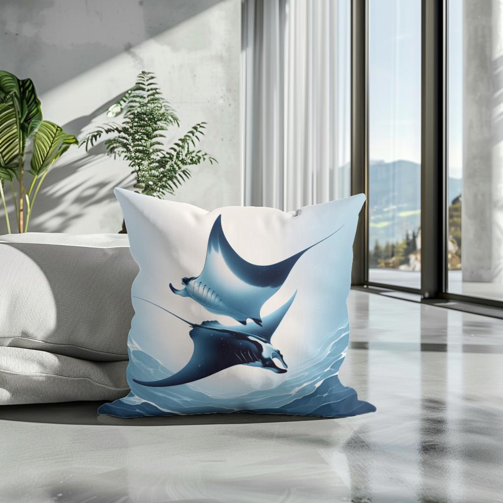 Blue Manta Ballet Cotton Cushion