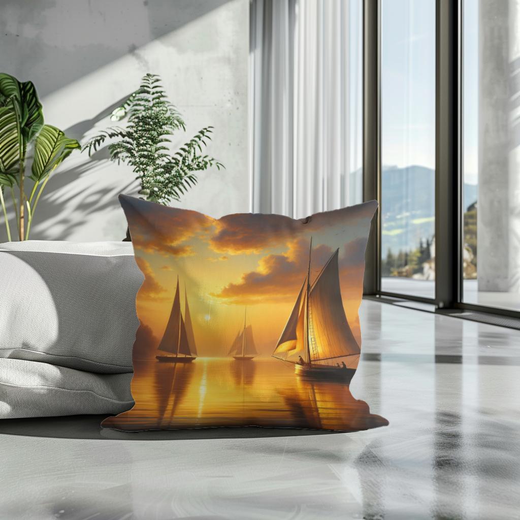 Lakeside Twilight Cotton Cushion