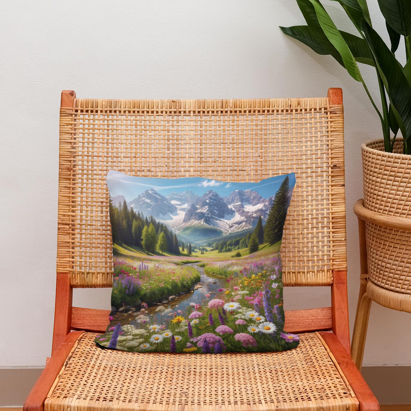 Alpine Meadow Bloom Cotton Cushion