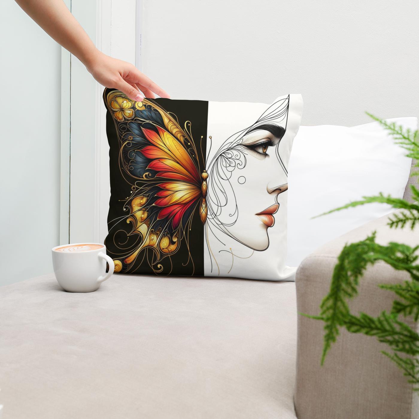 Elegance and Contrast Cotton Cushion