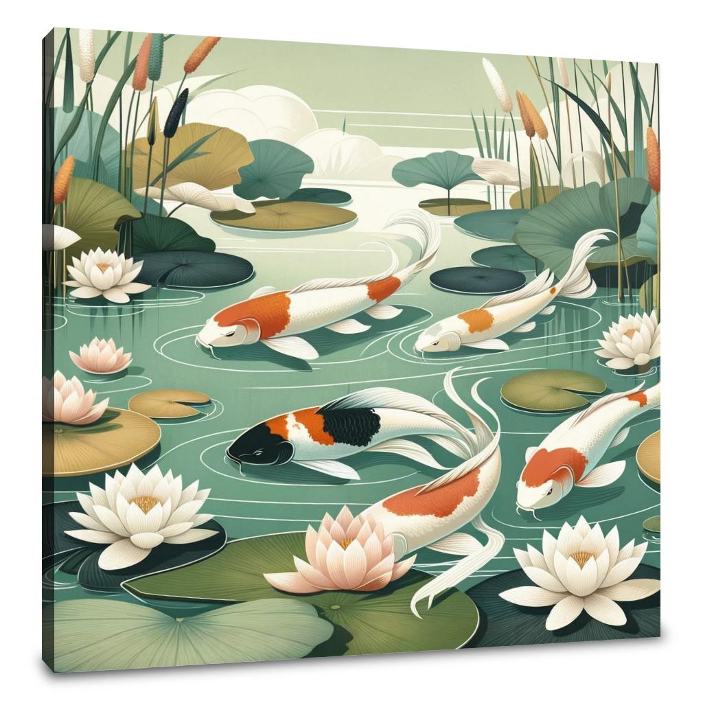 Tranquil Koi Pond Canvas
