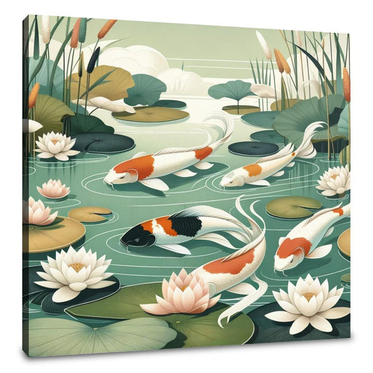 Tranquil Koi Pond Canvas
