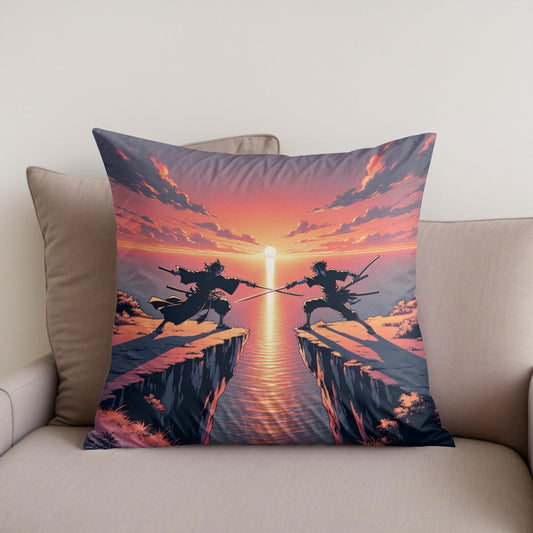 Sunset Sword Duel Cotton Cushion