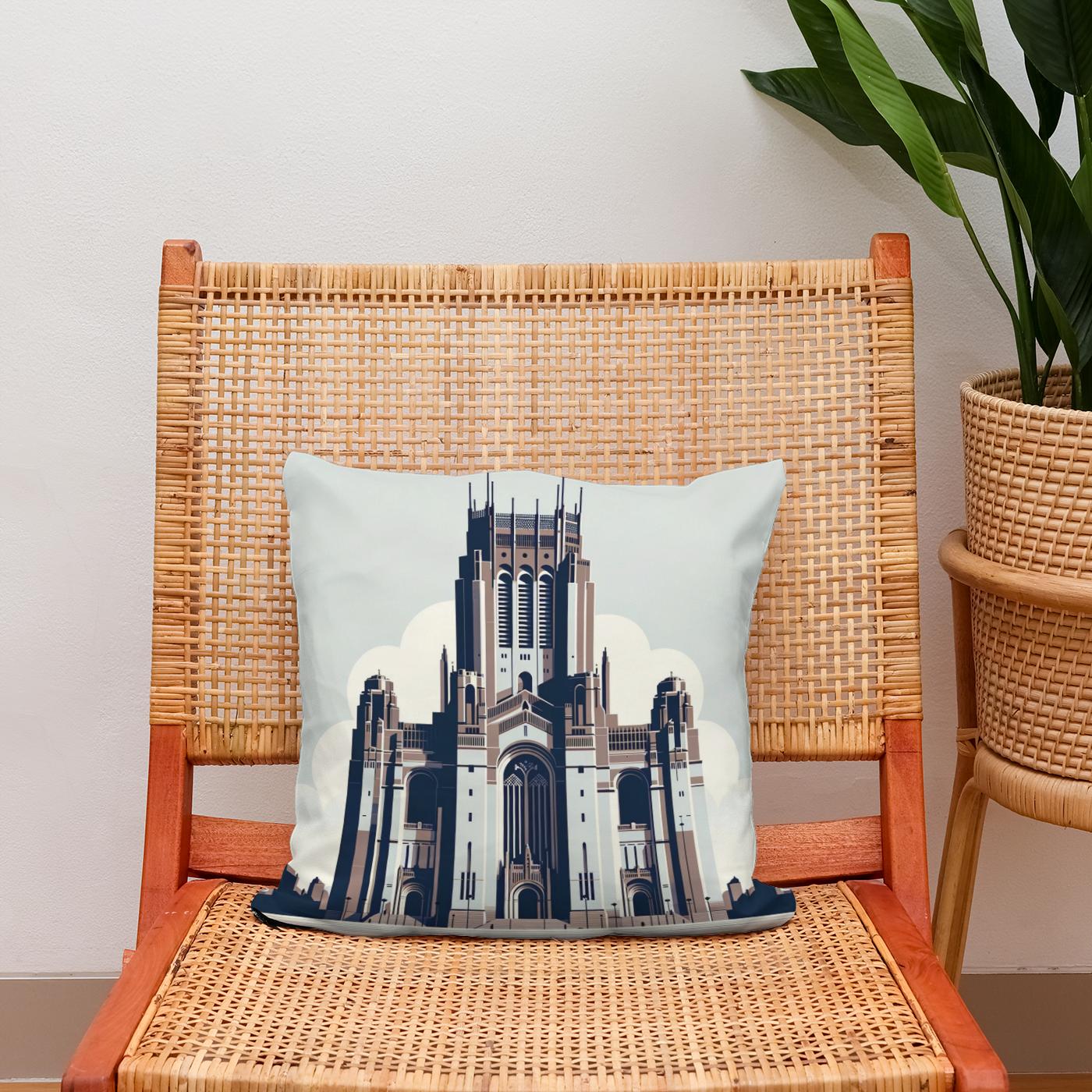 Liverpool Cathedral Minimalist Essence Cotton Cushion