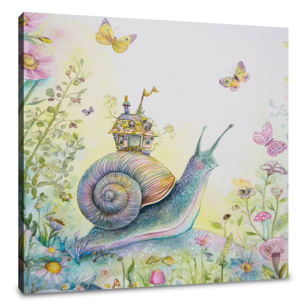 Snail's Cosy Cottage Canvas