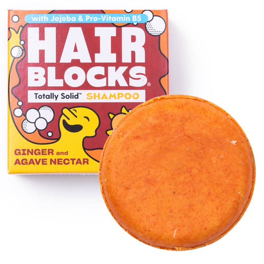 Hair Blocks Solid Shampoo Ginger & Agave Nectar - Plastic Free Vegan Shampoo Bars