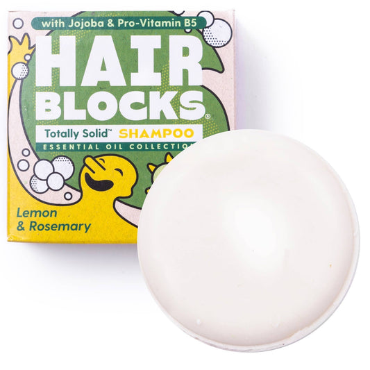 Hair Blocks Solid Shampoo Lemon & Rosemary - Plastic Free Vegan Shampoo Bars