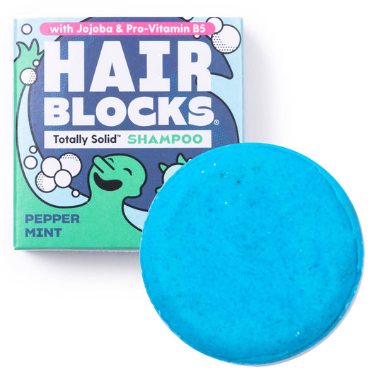 Hair Blocks Solid Shampoo Peppermint - Plastic Free Vegan Shampoo Bars