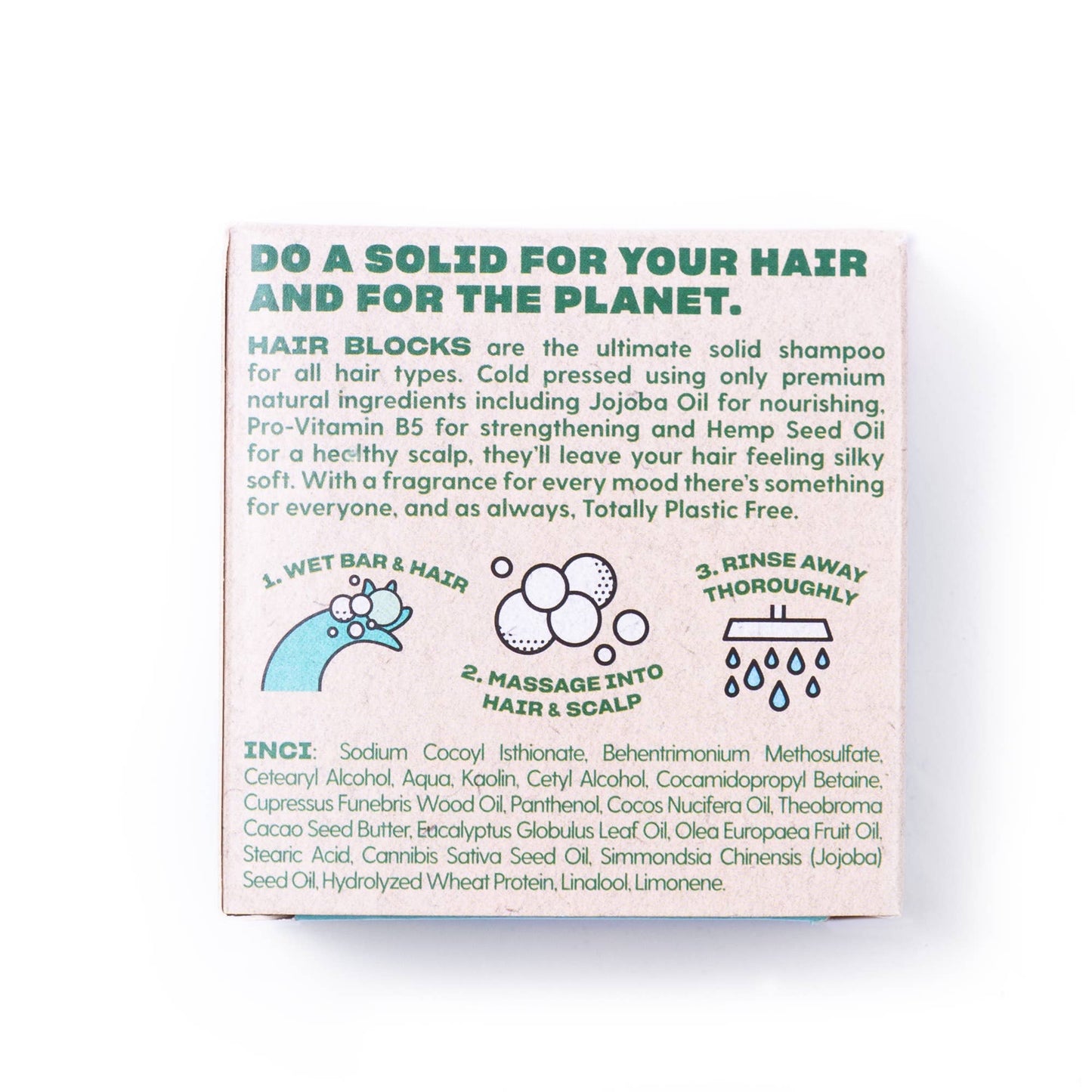 Hair Blocks Solid Shampoo Cedarwood & Eucalyptus - Plastic Free Vegan Shampoo Bars