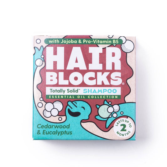 Hair Blocks Solid Shampoo Cedarwood & Eucalyptus - Plastic Free Vegan Shampoo Bars
