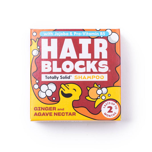 Hair Blocks Solid Shampoo Ginger & Agave Nectar - Plastic Free Vegan Shampoo Bars