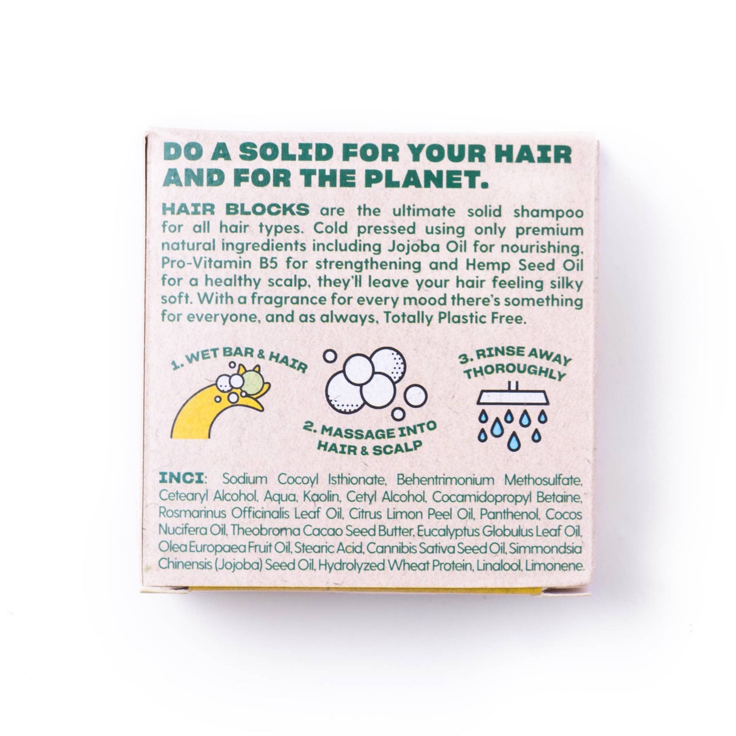 Hair Blocks Solid Shampoo Lemon & Rosemary - Plastic Free Vegan Shampoo Bars