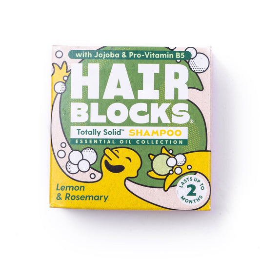 Hair Blocks Solid Shampoo Lemon & Rosemary - Plastic Free Vegan Shampoo Bars