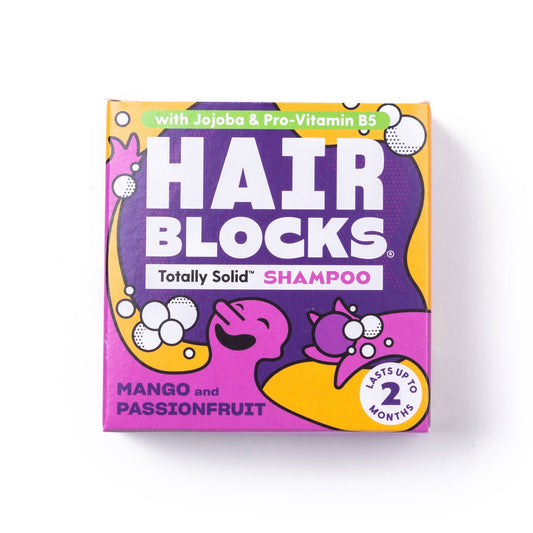 Hair Blocks Solid Shampoo Mango & Passionfruit - Plastic Free Vegan Shampoo Bars