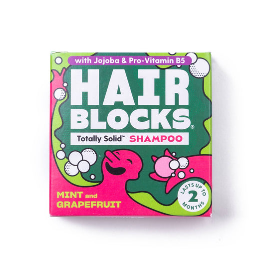 Hair Blocks Solid Shampoo Mint & Grapefruit - Plastic Free Vegan Shampoo Bars